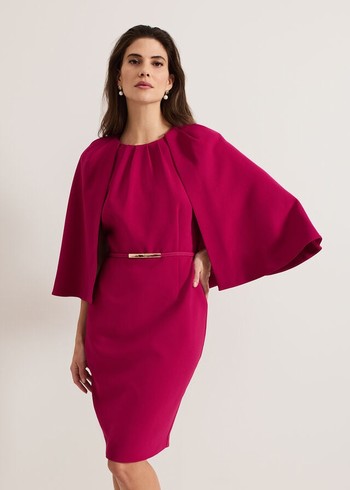 Phase Eight Veronica Cape Dress Pink Australia | OI3126598